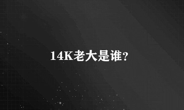 14K老大是谁？