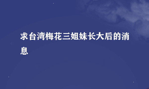 求台湾梅花三姐妹长大后的消息