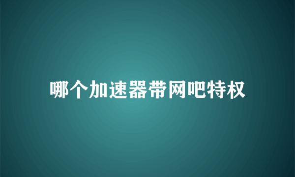 哪个加速器带网吧特权