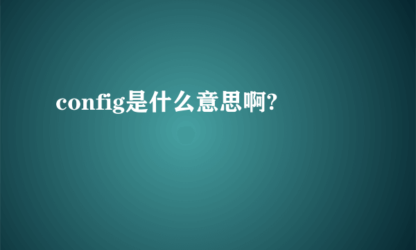 config是什么意思啊?