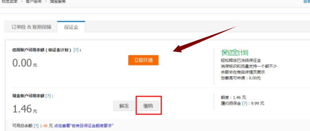 淘宝店铺的保证金怎么交
