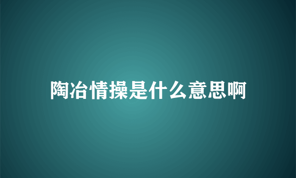 陶冶情操是什么意思啊