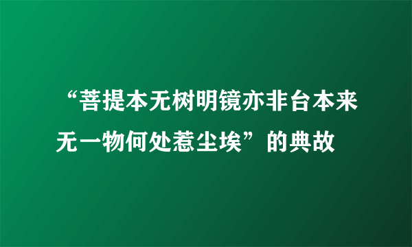 “菩提本无树明镜亦非台本来无一物何处惹尘埃”的典故