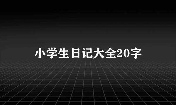 小学生日记大全20字