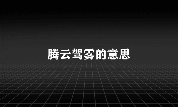 腾云驾雾的意思