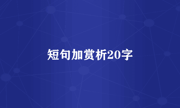 短句加赏析20字