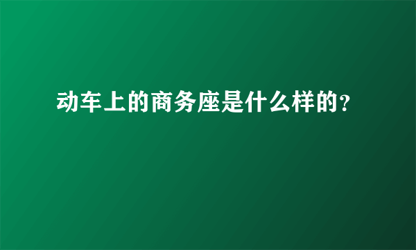 动车上的商务座是什么样的？