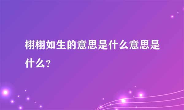 栩栩如生的意思是什么意思是什么？