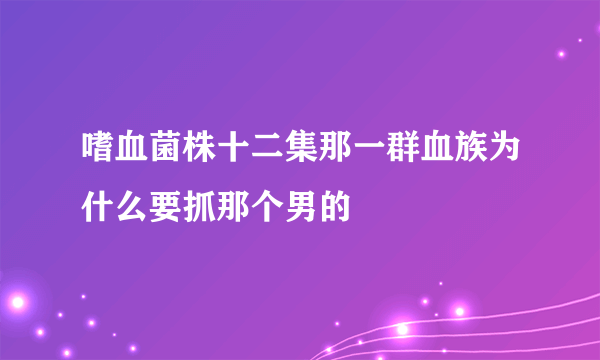 嗜血菌株十二集那一群血族为什么要抓那个男的