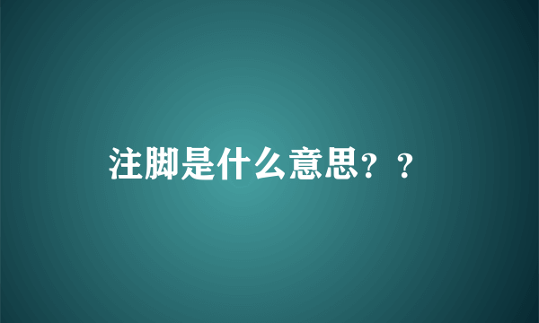 注脚是什么意思？？