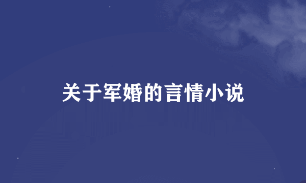 关于军婚的言情小说