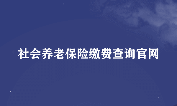 社会养老保险缴费查询官网