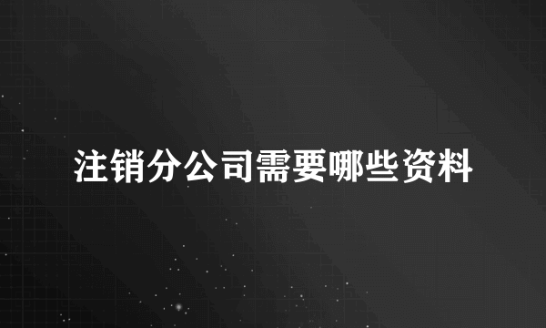 注销分公司需要哪些资料