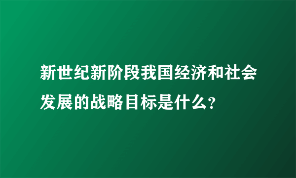 新世纪新阶段我国经济和社会发展的战略目标是什么？