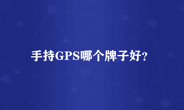 手持GPS哪个牌子好？