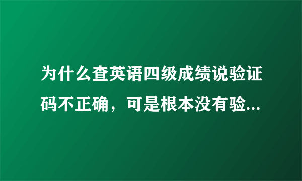 为什么查英语四级成绩说验证码不正确，可是根本没有验证码啊？请高人指点指点，，谢谢。