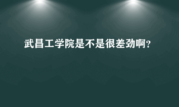 武昌工学院是不是很差劲啊？