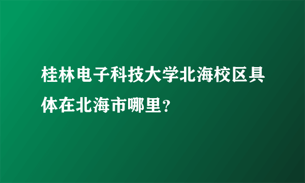 桂林电子科技大学北海校区具体在北海市哪里？