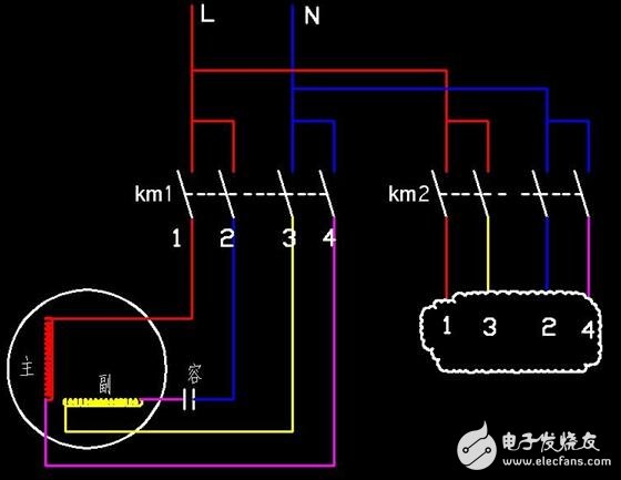 单相220v如何实现电机正反转，如何接线？工作原理是什么？（工作电容和运行电容）