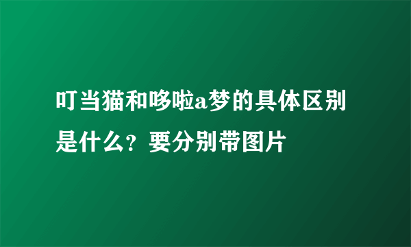 叮当猫和哆啦a梦的具体区别是什么？要分别带图片