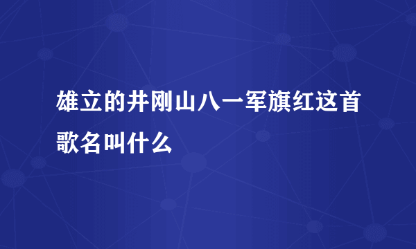 雄立的井刚山八一军旗红这首歌名叫什么