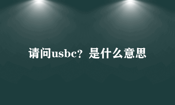 请问usbc？是什么意思