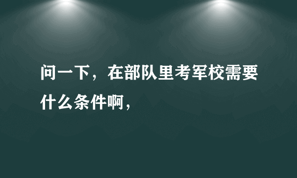 问一下，在部队里考军校需要什么条件啊，