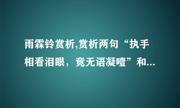 雨霖铃赏析,赏析两句“执手相看泪眼，竟无语凝噎”和“今宵酒醒何处，杨柳岸晓风残月”