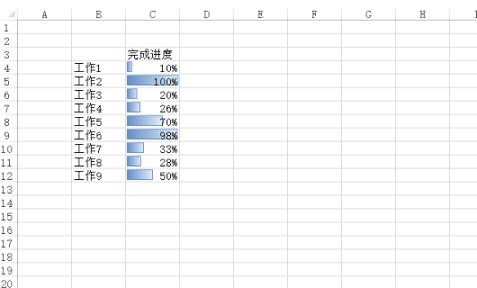 Excel如何自动生成进度条