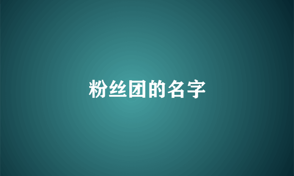 粉丝团的名字