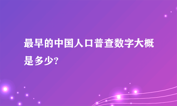 最早的中国人口普查数字大概是多少?