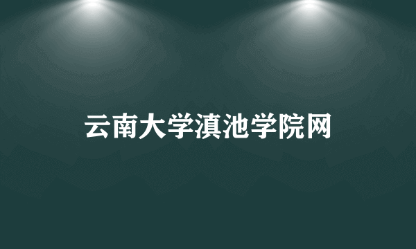 云南大学滇池学院网