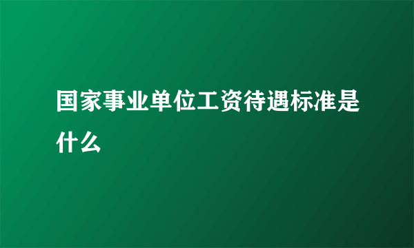 国家事业单位工资待遇标准是什么