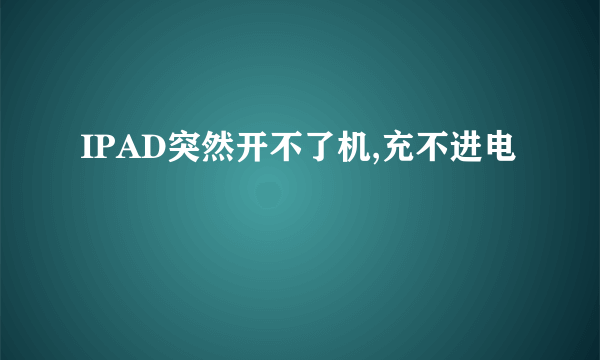 IPAD突然开不了机,充不进电