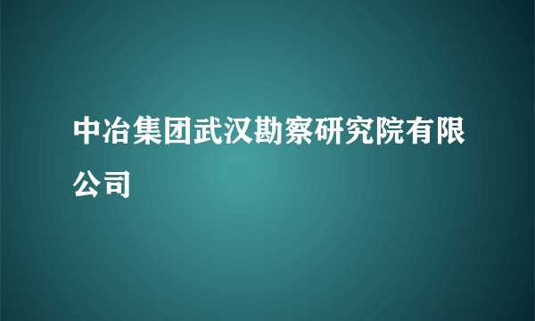 中冶集团武汉勘察研究院有限公司