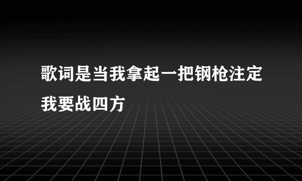 歌词是当我拿起一把钢枪注定我要战四方