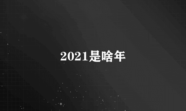 2021是啥年