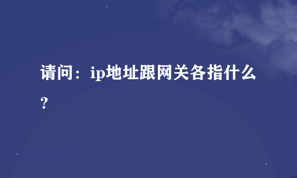 请问：ip地址跟网关各指什么？