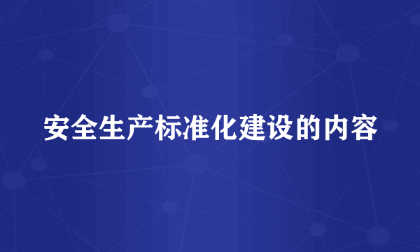 安全生产标准化建设的内容