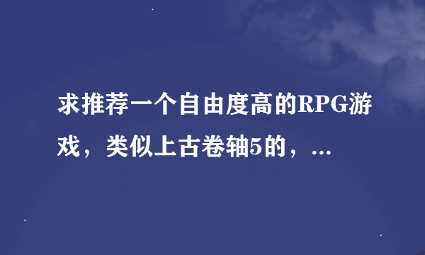 求推荐一个自由度高的RPG游戏，类似上古卷轴5的，不要国产的，不要win7不能运行的