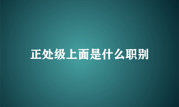 正处级上面是什么职别