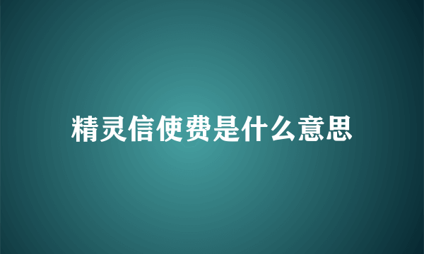 精灵信使费是什么意思