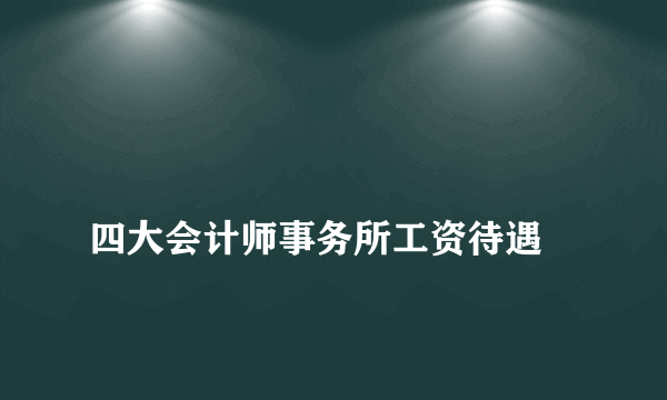 
四大会计师事务所工资待遇

