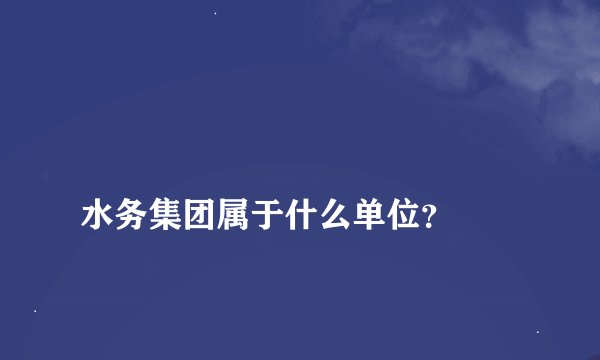 
水务集团属于什么单位？

