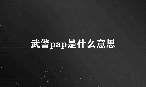 武警pap是什么意思