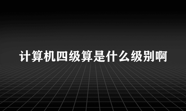 计算机四级算是什么级别啊