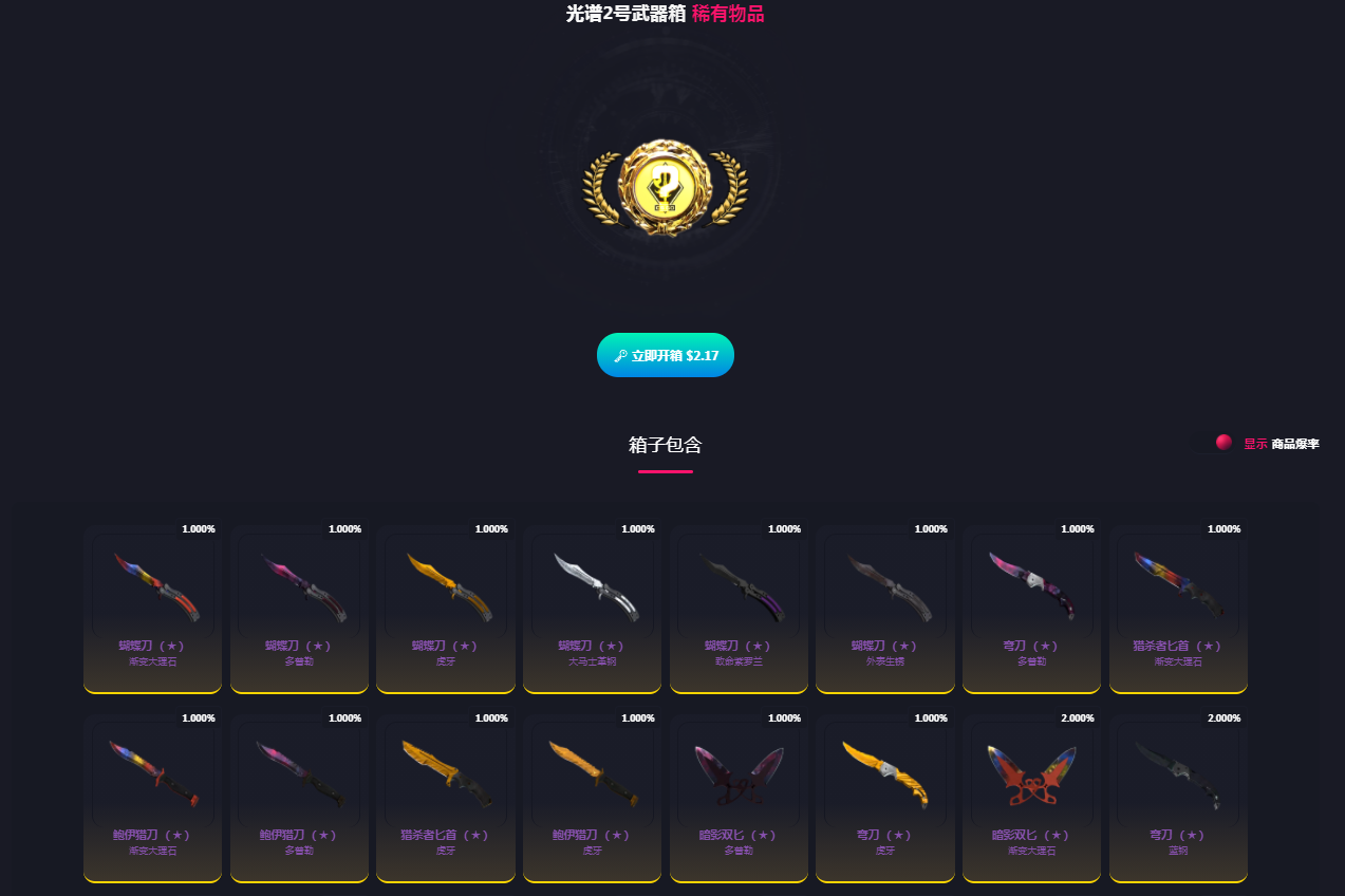 csgo什么箱子出蝴蝶刀？