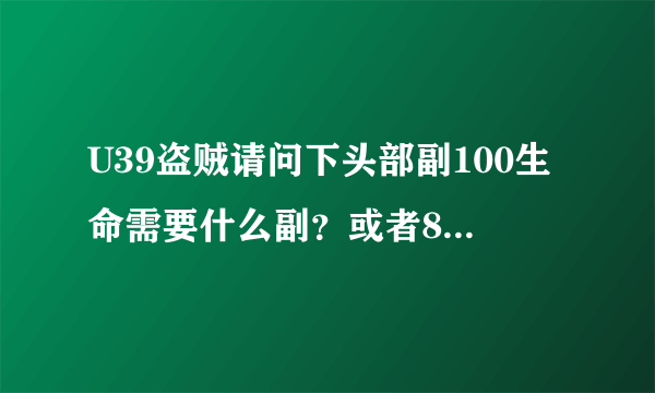 U39盗贼请问下头部副100生命需要什么副？或者8敏捷是直接找人副吗？