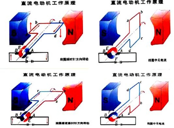 电动机和发电机的工作原理及示意图