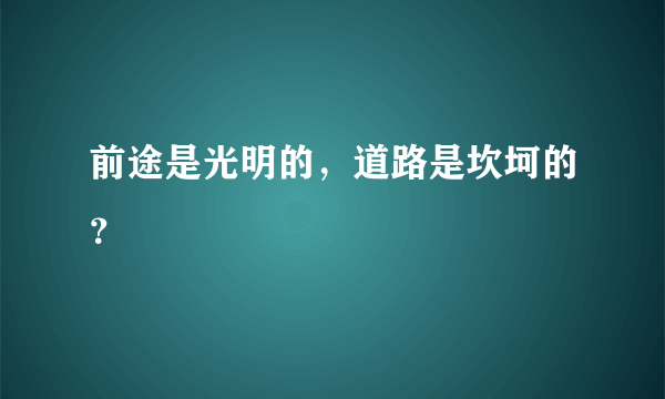 前途是光明的，道路是坎坷的？